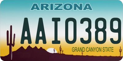 AZ license plate AAI0389