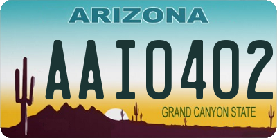 AZ license plate AAI0402