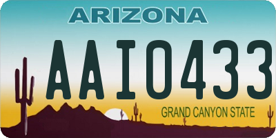 AZ license plate AAI0433