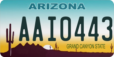 AZ license plate AAI0443