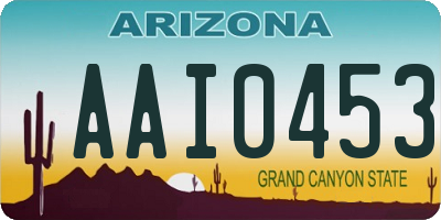 AZ license plate AAI0453