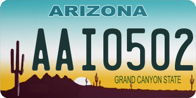 AZ license plate AAI0502
