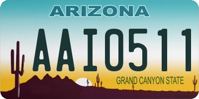 AZ license plate AAI0511
