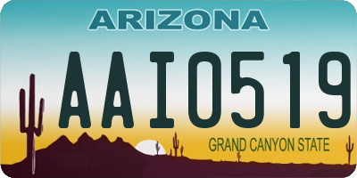 AZ license plate AAI0519