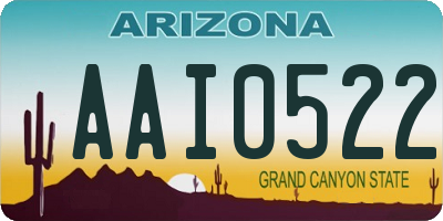 AZ license plate AAI0522