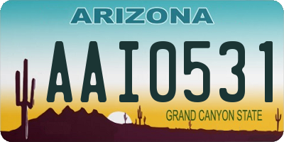 AZ license plate AAI0531