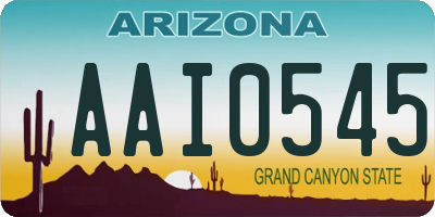 AZ license plate AAI0545