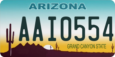 AZ license plate AAI0554