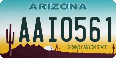 AZ license plate AAI0561