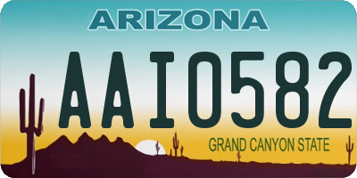 AZ license plate AAI0582