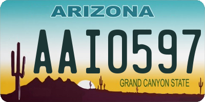 AZ license plate AAI0597