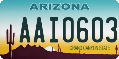 AZ license plate AAI0603