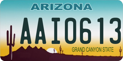 AZ license plate AAI0613