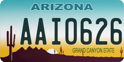 AZ license plate AAI0626
