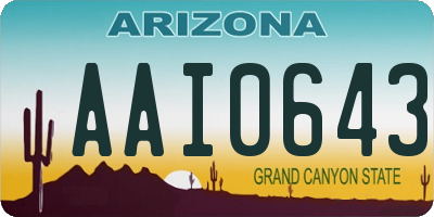AZ license plate AAI0643