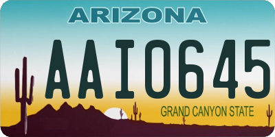 AZ license plate AAI0645
