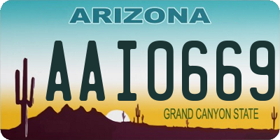 AZ license plate AAI0669