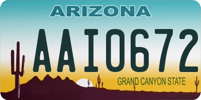 AZ license plate AAI0672