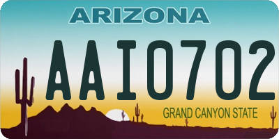 AZ license plate AAI0702