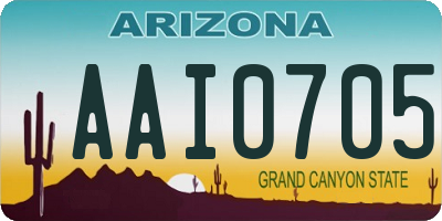 AZ license plate AAI0705