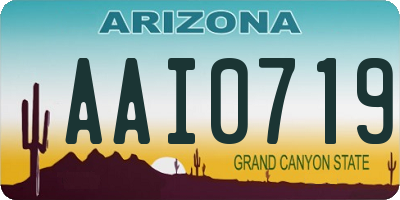 AZ license plate AAI0719