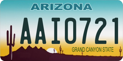 AZ license plate AAI0721