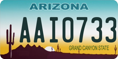 AZ license plate AAI0733