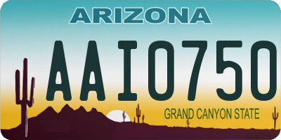 AZ license plate AAI0750