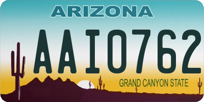 AZ license plate AAI0762