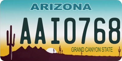 AZ license plate AAI0768