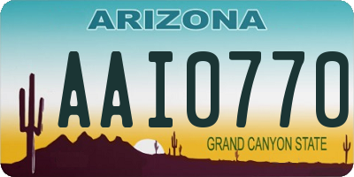 AZ license plate AAI0770