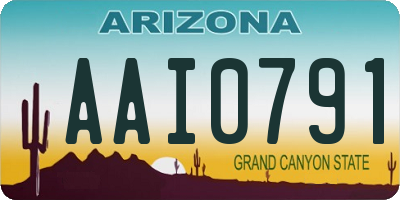 AZ license plate AAI0791