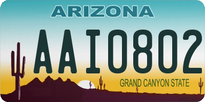 AZ license plate AAI0802
