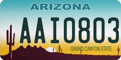 AZ license plate AAI0803