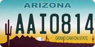 AZ license plate AAI0814
