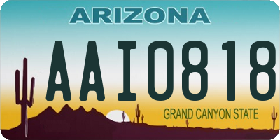 AZ license plate AAI0818