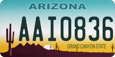 AZ license plate AAI0836