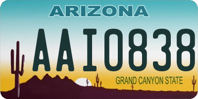 AZ license plate AAI0838