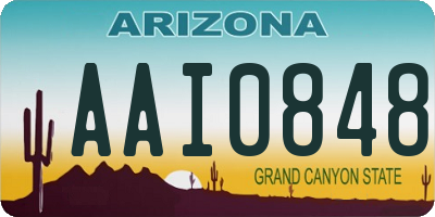AZ license plate AAI0848