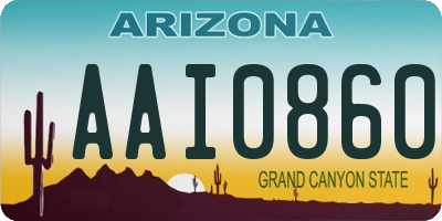 AZ license plate AAI0860