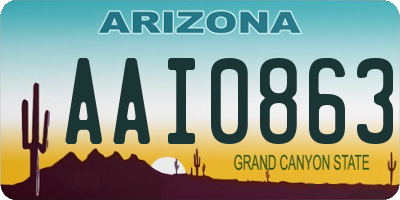 AZ license plate AAI0863