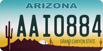 AZ license plate AAI0884