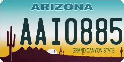 AZ license plate AAI0885