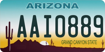 AZ license plate AAI0889