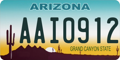 AZ license plate AAI0912