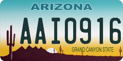 AZ license plate AAI0916