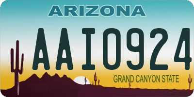AZ license plate AAI0924