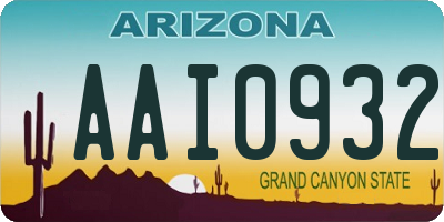 AZ license plate AAI0932