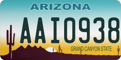 AZ license plate AAI0938