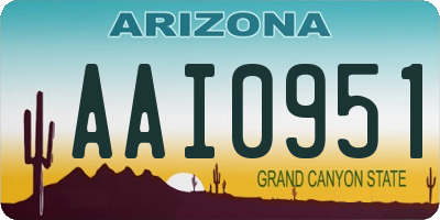 AZ license plate AAI0951